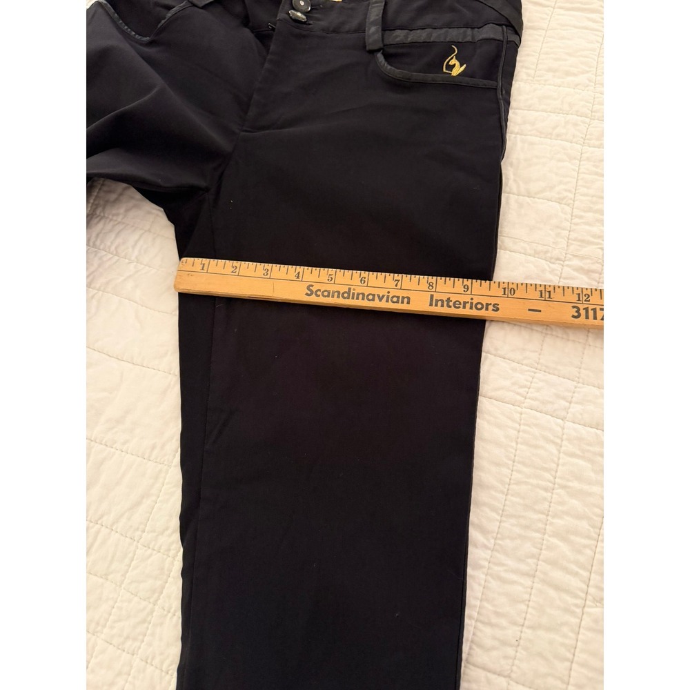 Baby Phat Black Trousers Gold Cat Logo Stretch Straight Leg Pants Junior Size 7 - Picture 13 of 13